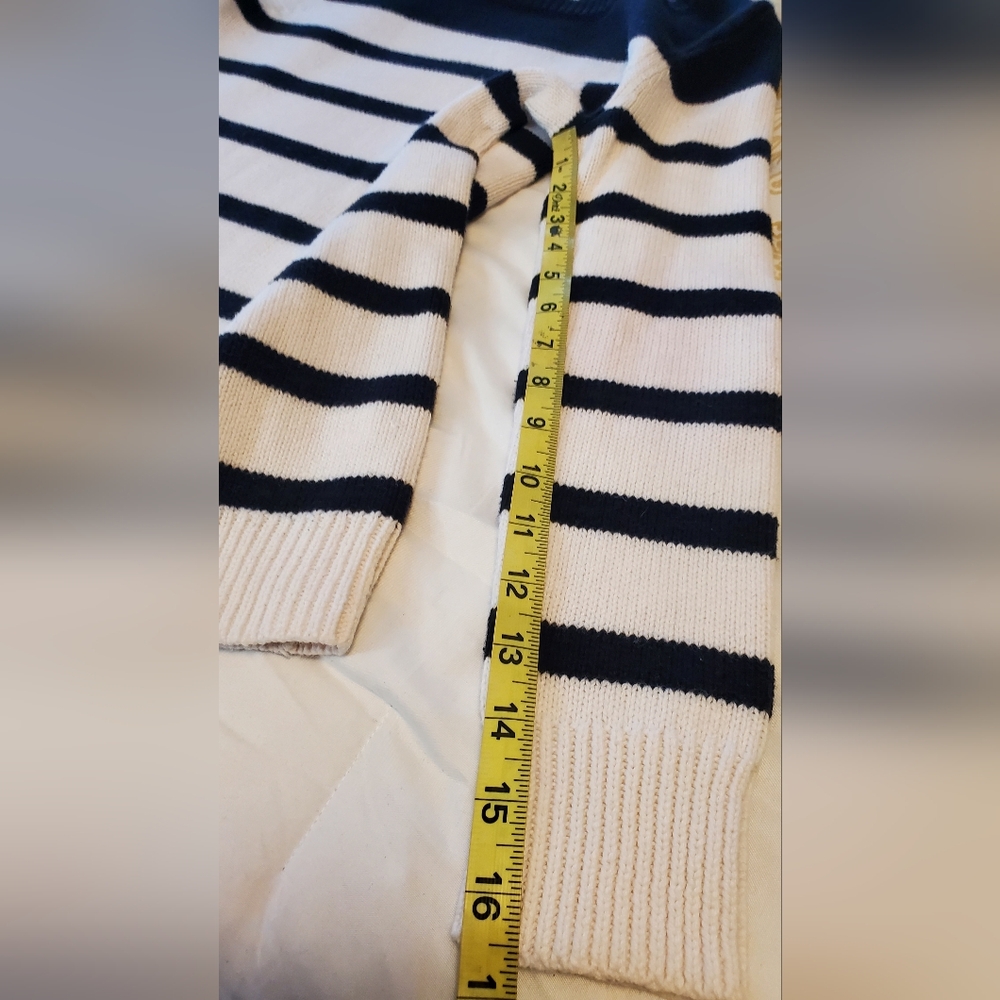 Market & Spruce Black and White Striped Sweaterack Size:S - Picture 8 of 11